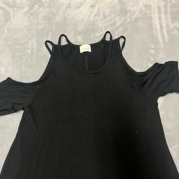 Caution to the wind Black Cold Shoulder Dress - Picture 3 of 3